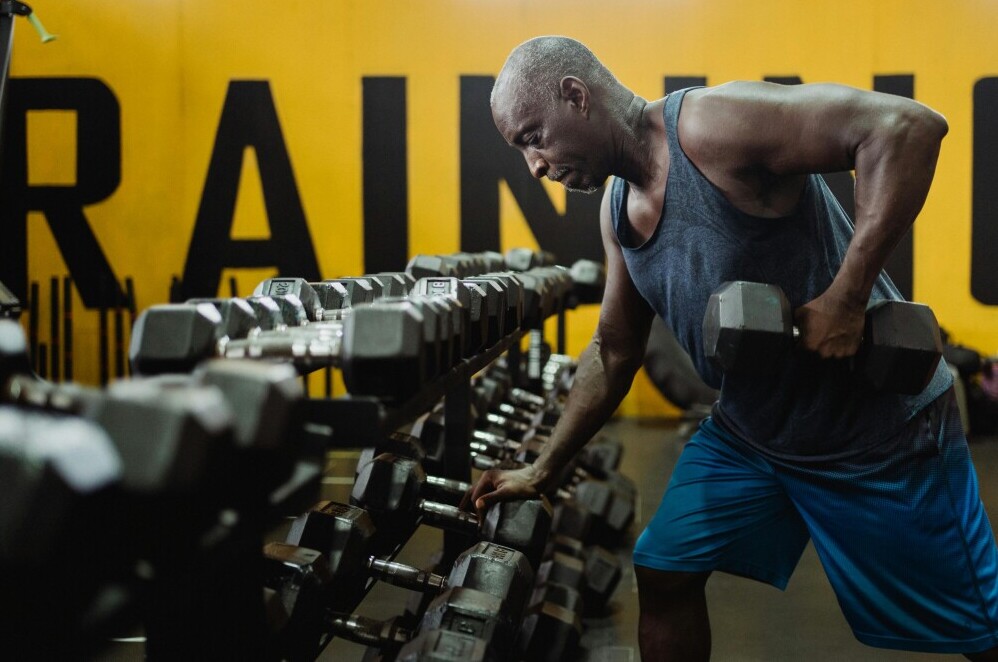 Elderly Lifting Weights