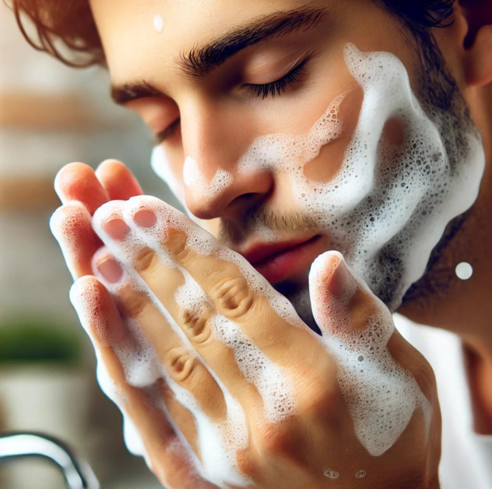 Washing Face With Gentle Cleanser